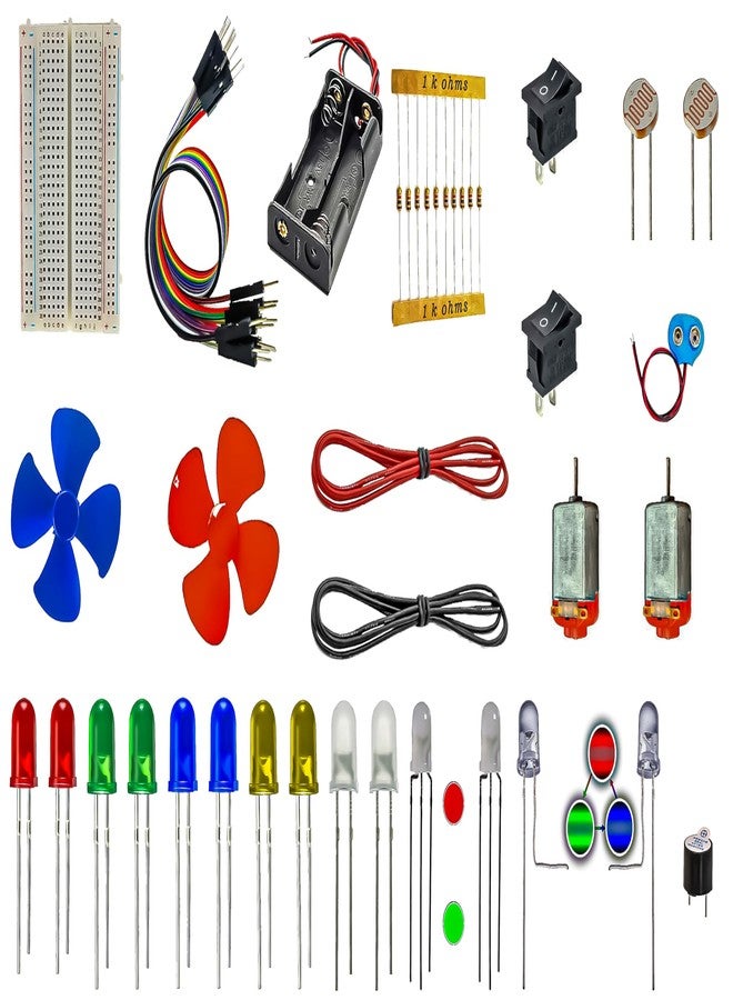 CodifyMonk STEM DIY Electronic Science Kit for Kids (Age 8+) | Breadboard Experiments with LED, Motor, Buzzer, LDR | Perfect for School Projects & Science Fair Learning - Image 2
